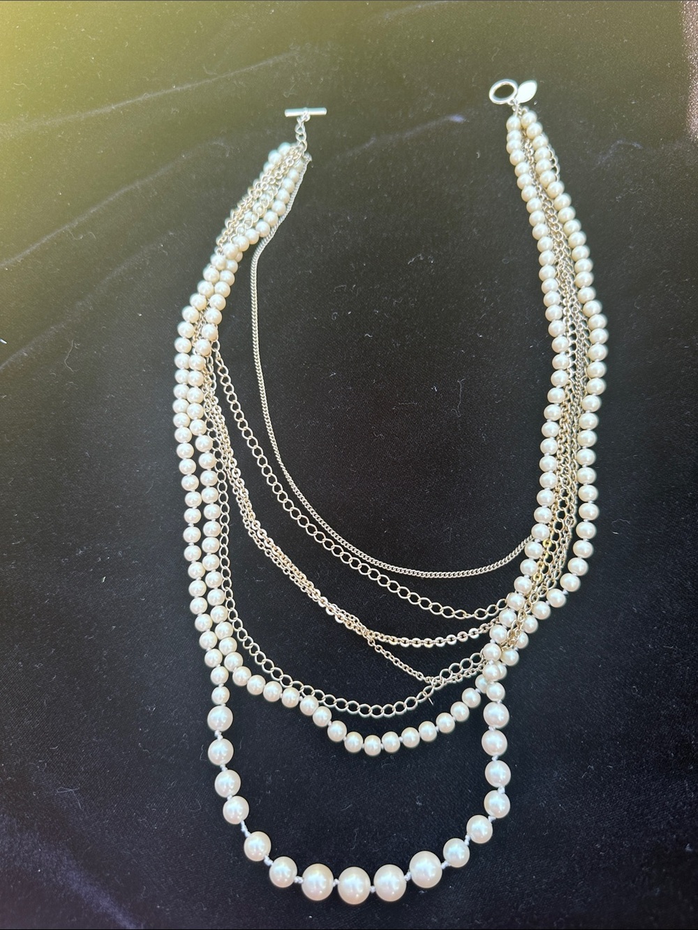 Brooks Brothers Ivory Pearl and Gold-Tone Multi-Strand Necklace